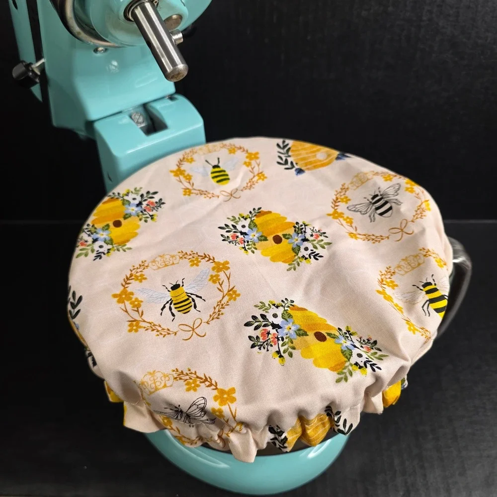 Pink Mauve Bumble Bees Bee Hive KitchenAid Mixer Mixing Bowl Cover Baking